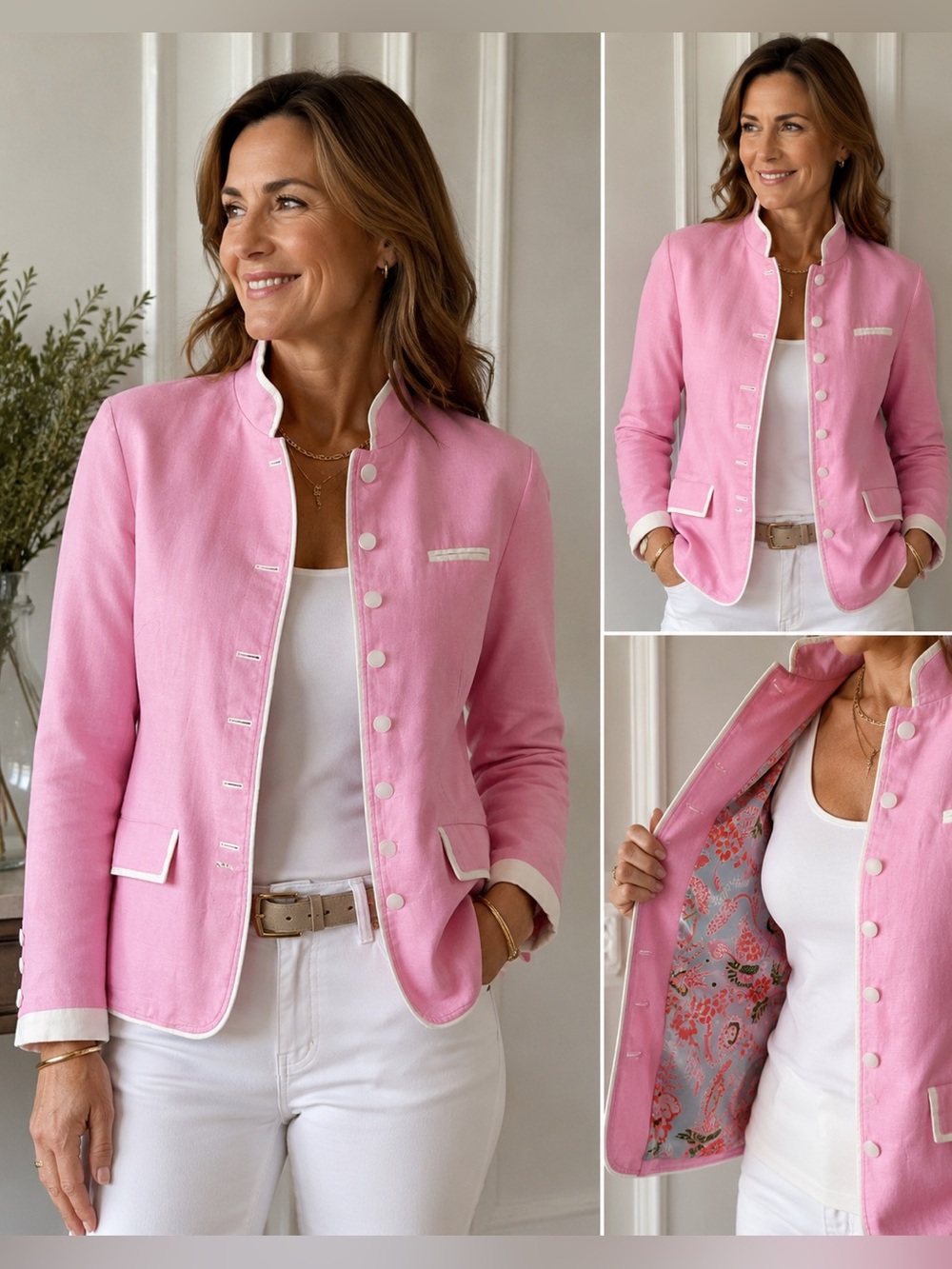 CK Bradley • Pink Classic Blazer Jacket (Size Large)